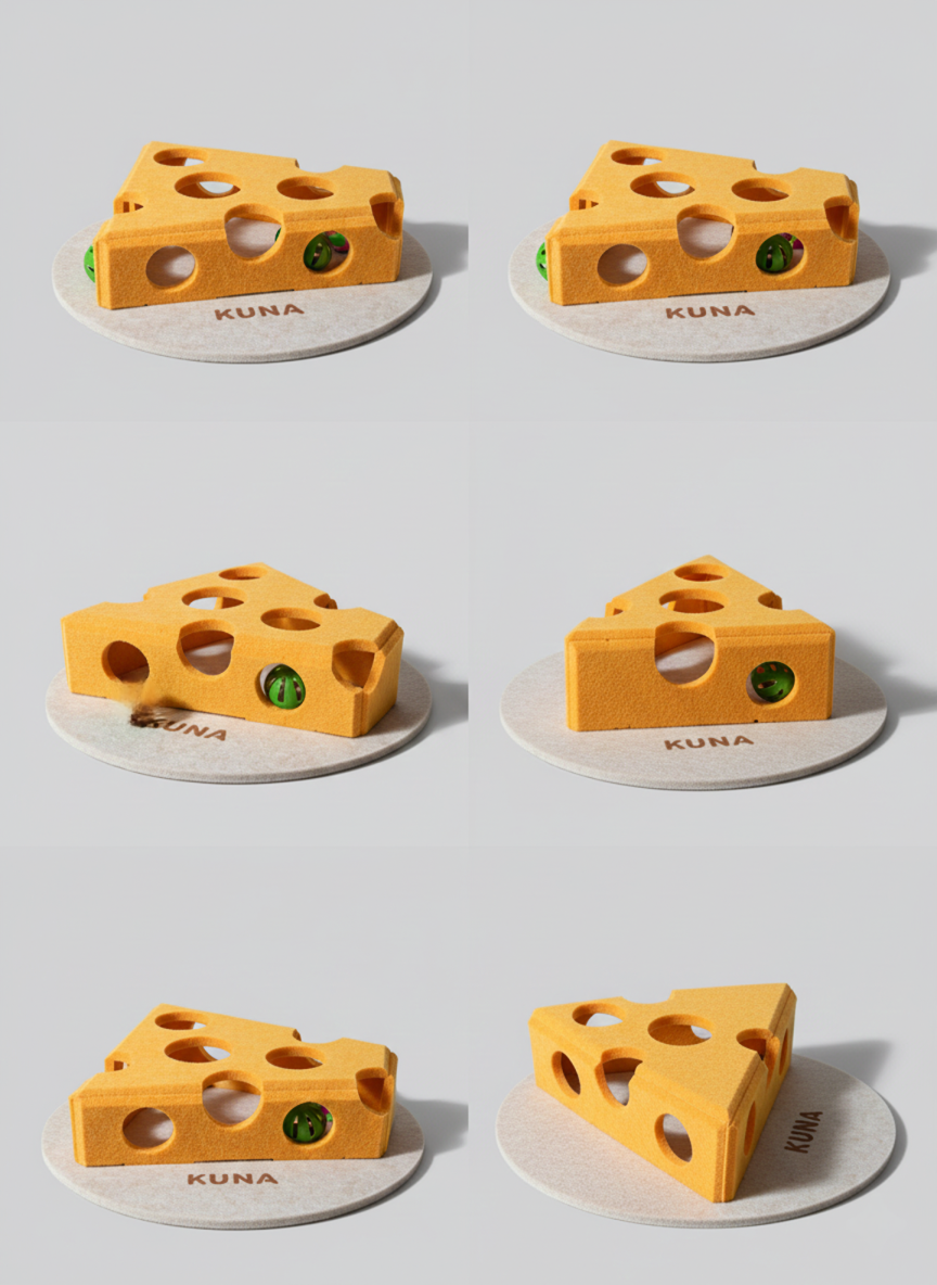 Juguete Interactivo KUNA con forma de Queso para Gatos