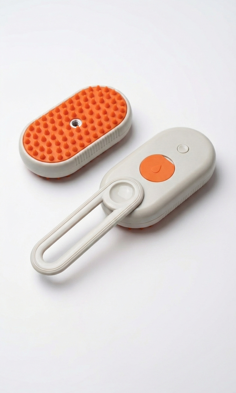 Cepillo Vapor para Gatos perro, 5-In-1 Multifuncional Cepillo a Vapor para Mascotas con Tanque de Agua y Recargable para Desenredar Nudos y Pelos Sueltos en Animales