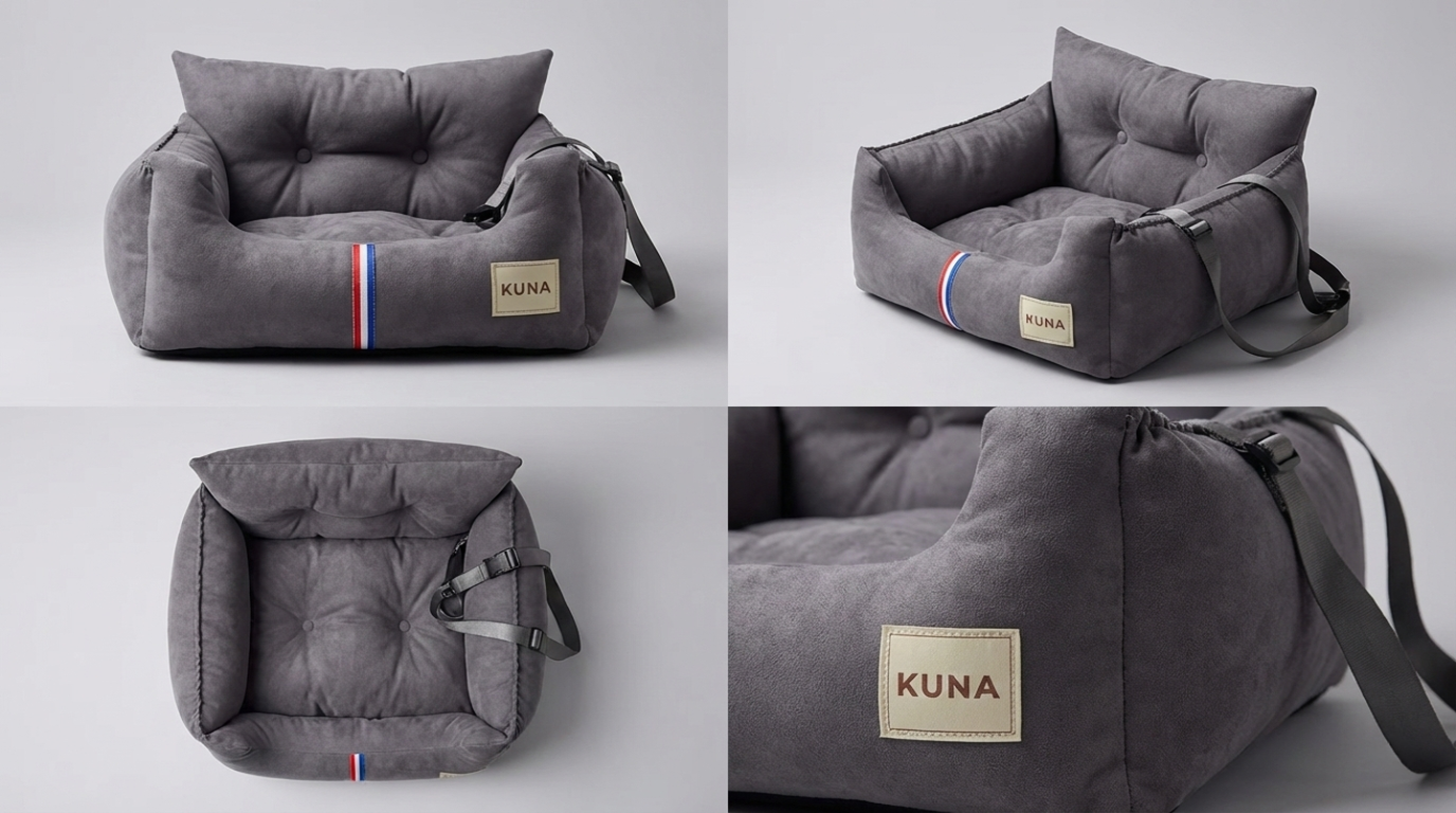 Cama de coche Kuka para mascotas pequeñas