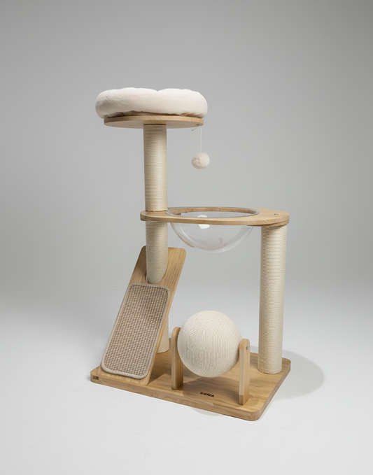 Rascador y Árbol para Gatos de Madera y Sisal