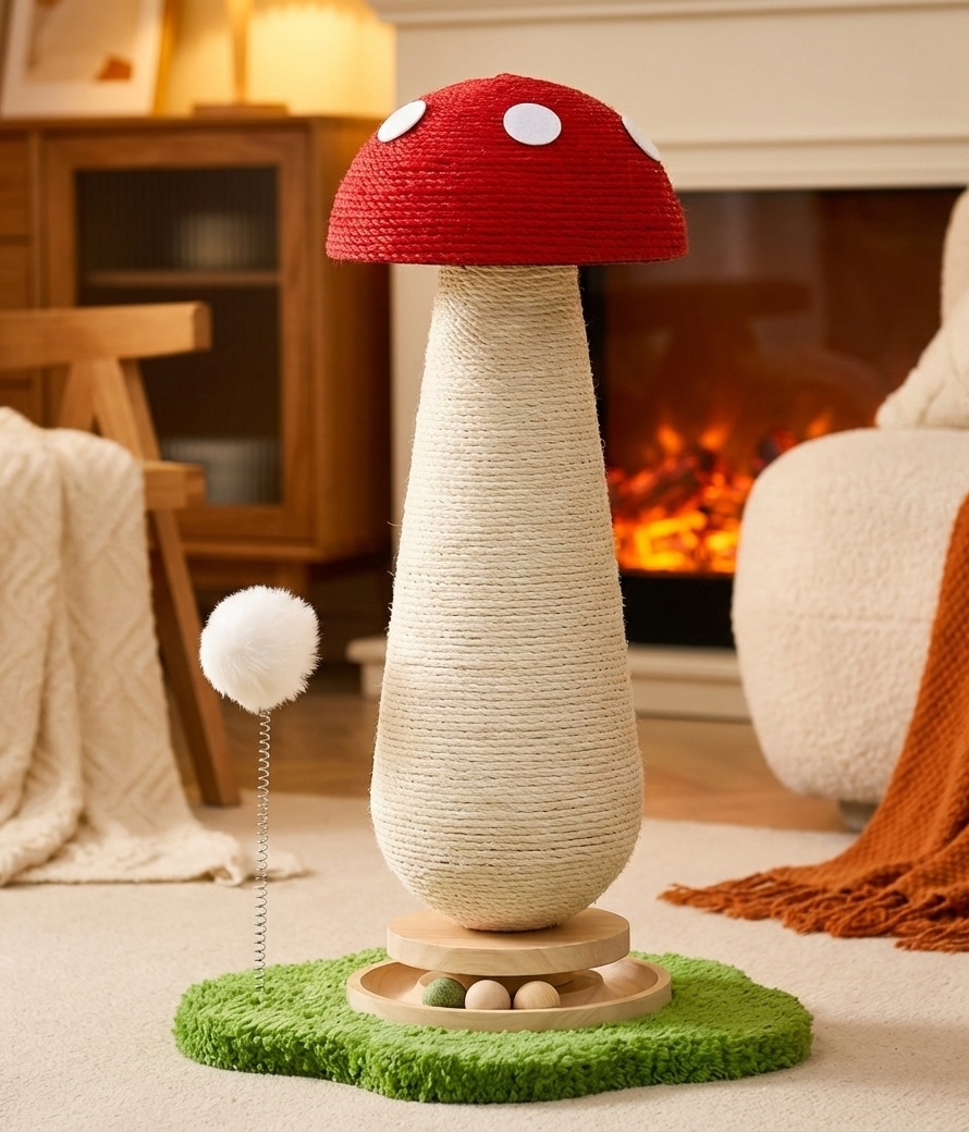 Rascador para Gatos con Diseño de Hongo