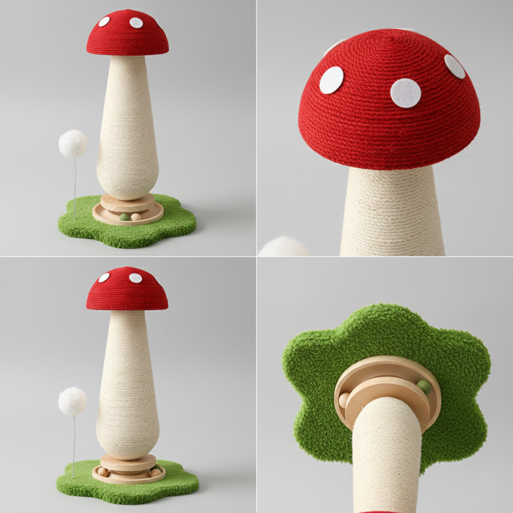 Rascador para Gatos con Diseño de Hongo