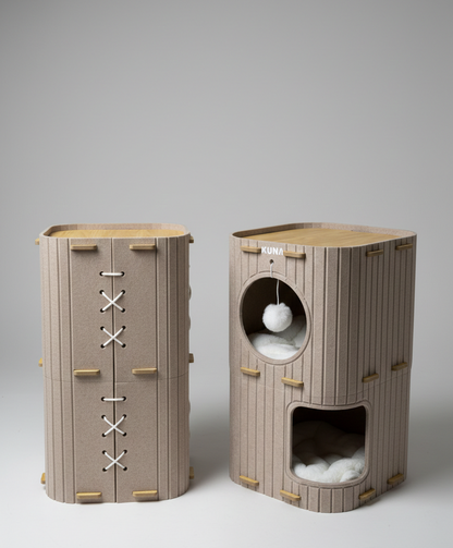 Torre rascador y cama 2 en 1 para gatos