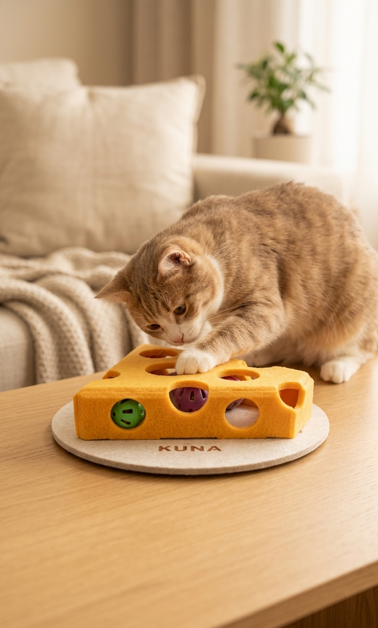 Juguete Interactivo KUNA con forma de Queso para Gatos