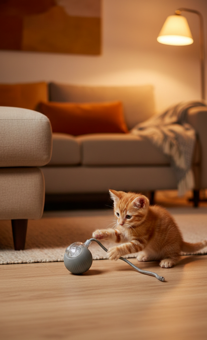 Pelota Automática e Interactiva con Movimiento Rodante - Juguete Eléctrico para Gatos y Perros