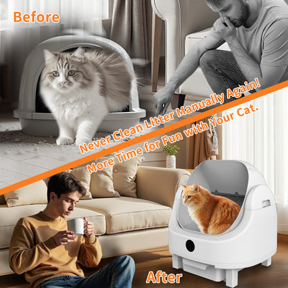 Arenero Autolimpiable Abierto para Gatos HEYBO