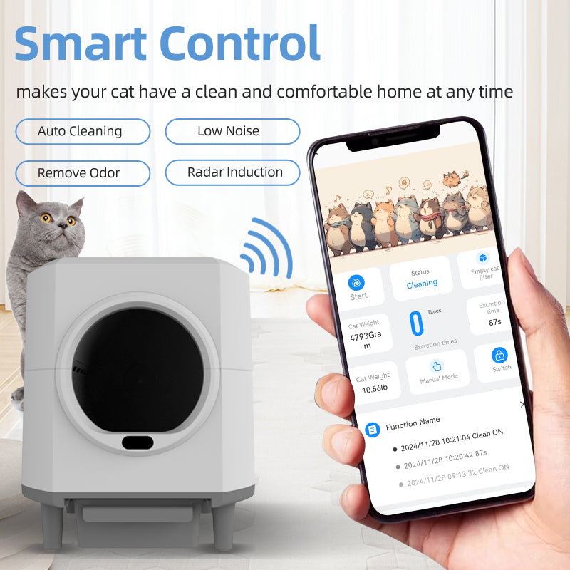 Arenero automático cerrado para gatos HEYBO
