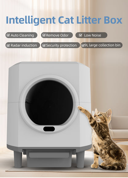 Arenero automático cerrado para gatos HEYBO