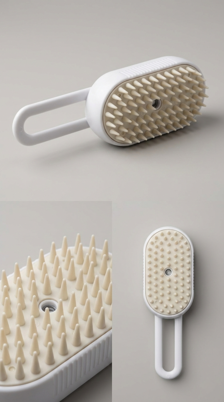 Cepillo Vapor para Gatos perro, 5-In-1 Multifuncional Cepillo a Vapor para Mascotas con Tanque de Agua y Recargable para Desenredar Nudos y Pelos Sueltos en Animales